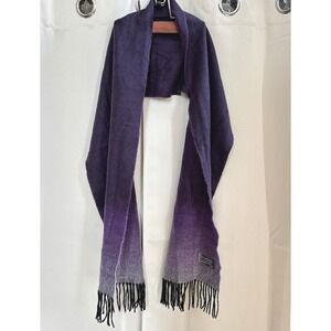 Charming Charlie Purple Ombre Scarf Shawl Fringe Old Money Soft Fairycore 19701